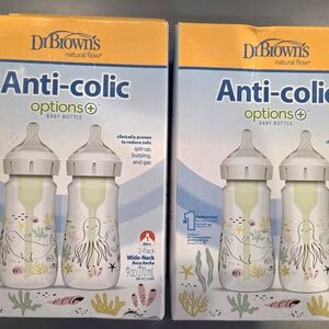 Dr Browns Anti-Colic Options+ Wide Neck Designer Bottles 9oz NEW IN BOX